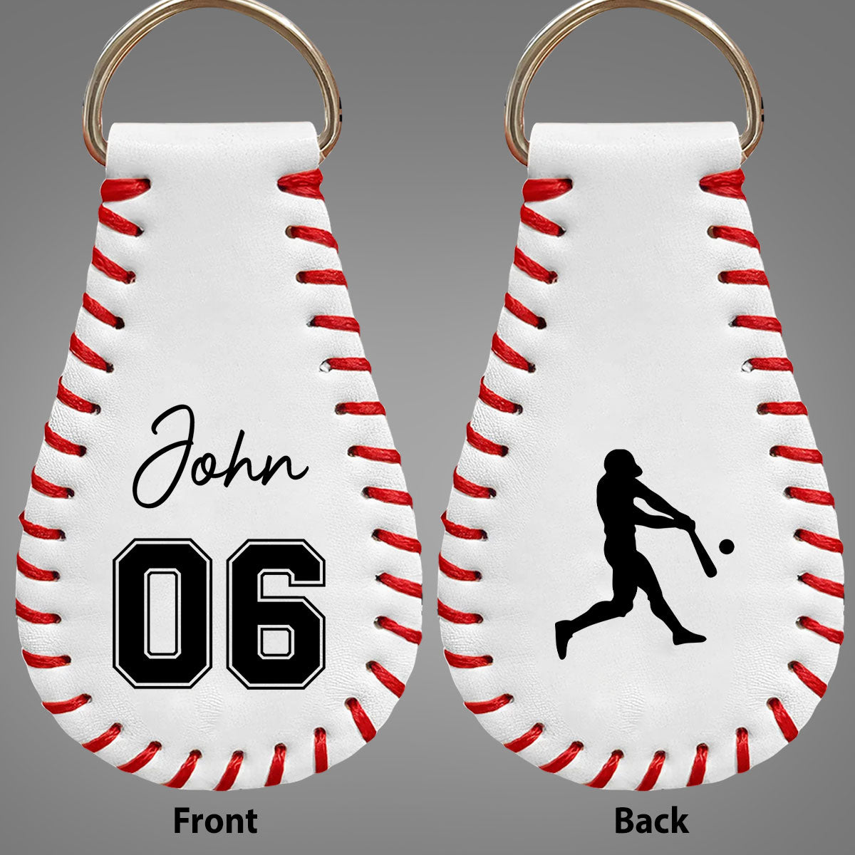Baseball Ball - Personalized Custom Leather Baseball Keychain ...