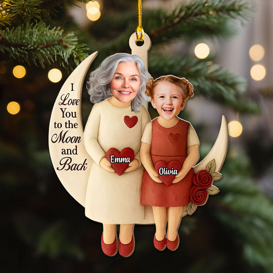 Moon Of Love - Personalized Custom Wood Ornament