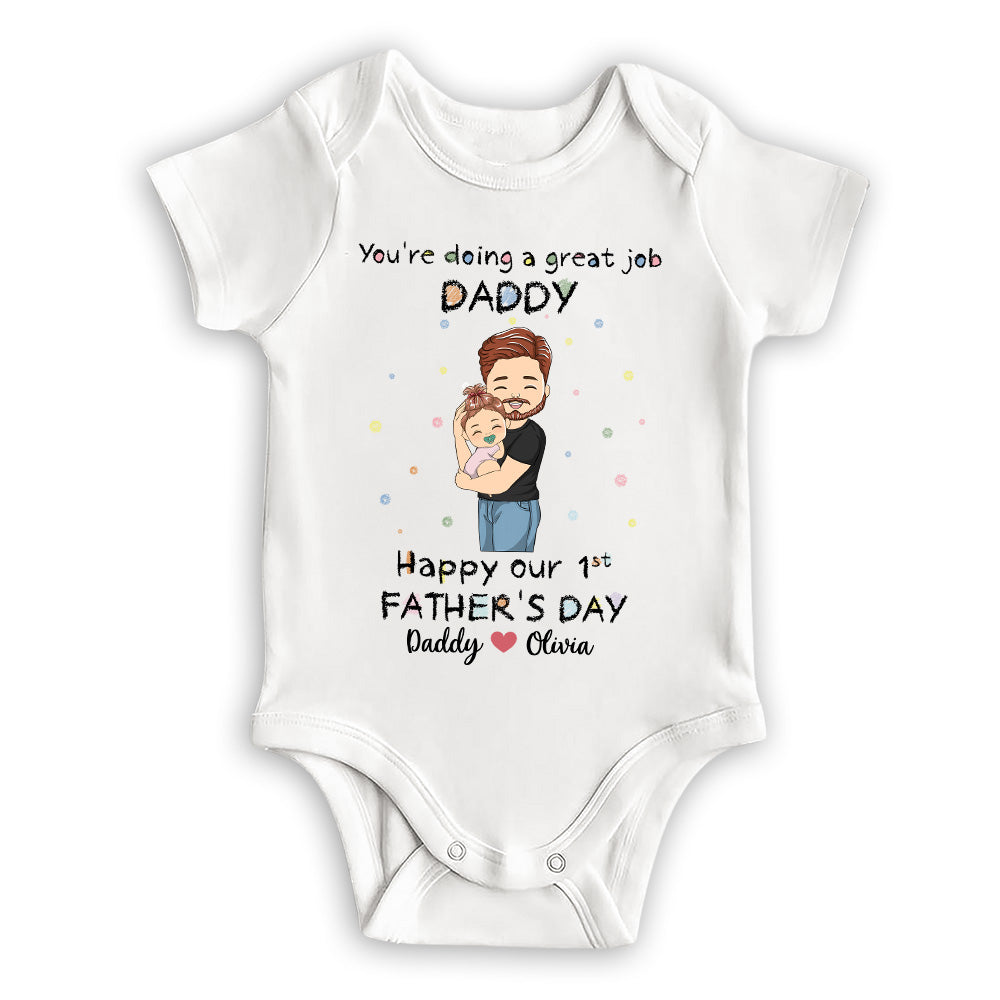 You re Doing A Great Job Dad Personalized Custom Baby Onesie Wrappiness Gifts