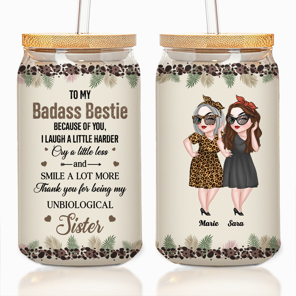 Thank You My Badass Bestie - Personalized Custom Glass Can – Wrappiness ...