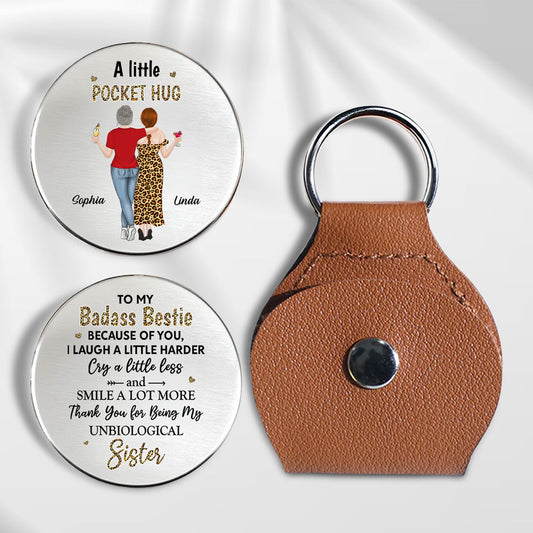 Because Of You I Laugh A Little Harder - Personalized Custom Pocket Hug