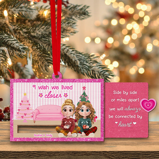 I Wish We Lived Closer - Personalized Custom Slide Ornament