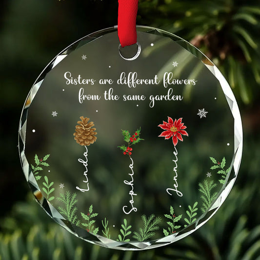 Christmas With My Sister - Personalized Custom Glass Ornament