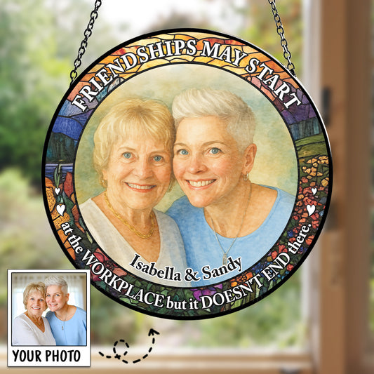 Soulmate Besties - Personalized Custom Window Hanging Suncatcher