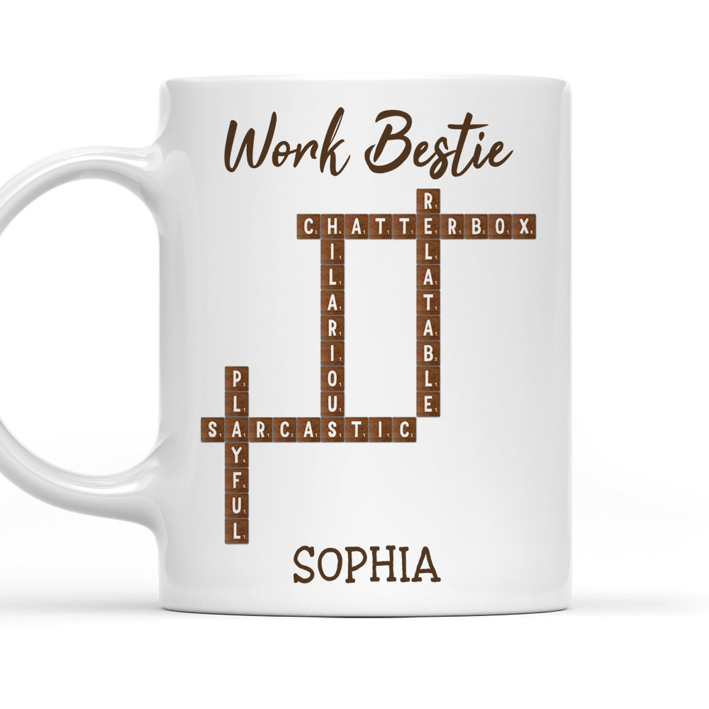 Work Bestie Crossword Personalized Custom Coffee Mug Wrappiness Gifts Work Bestie Crossword Personalized Custom Coffee Mug Wrappiness Gifts