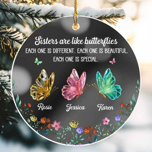 Festive Sister Love - Personalized Custom Mirrored Acrylic Ornament