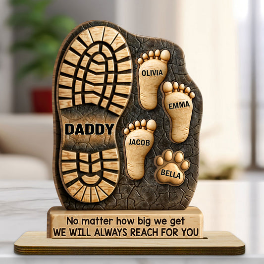 Your Footsteps Led Our Way - Personalized Custom 2-Layer Wood Plaque With Flat Base
