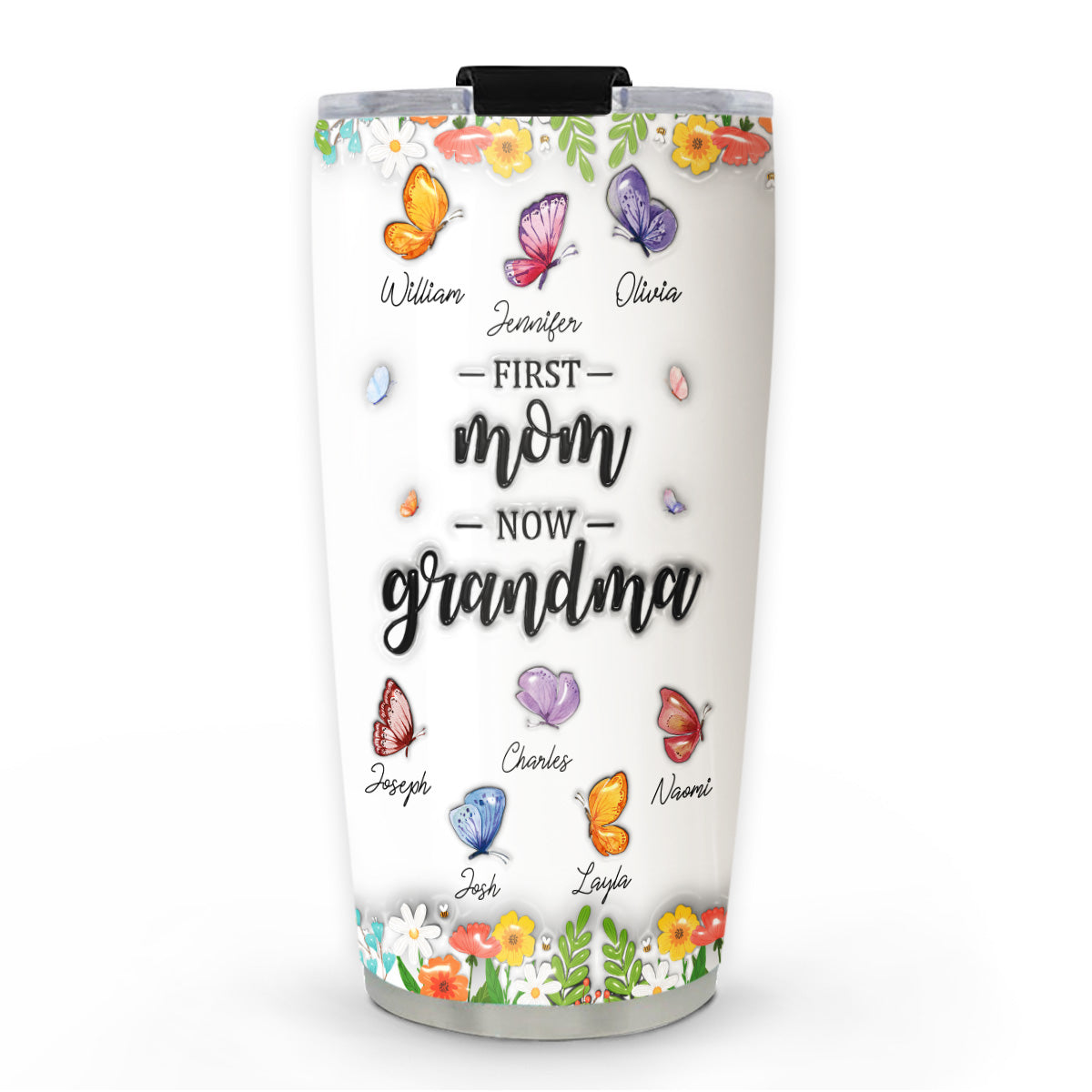 First Mom Now Grandma Butterfly Version - Personalized Custom 3D Infla ...