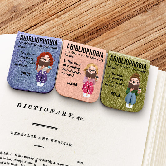 Running Out Of Books - Personalized Custom Leather Bookmark