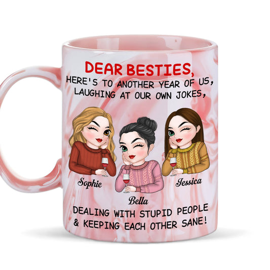 To Another Year Of Us - Personalized Custom Pink Marble Mug