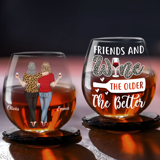 The Older The Better - Personalized Custom Wine Glass