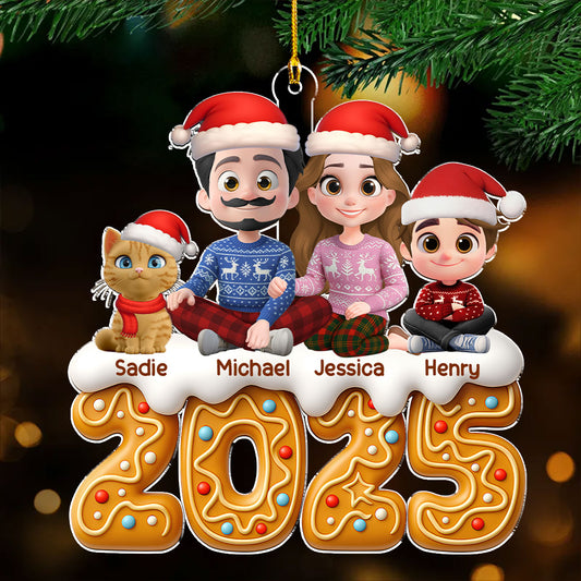 Family Of The Year Cat Version- Personalized Custom Acrylic Ornament