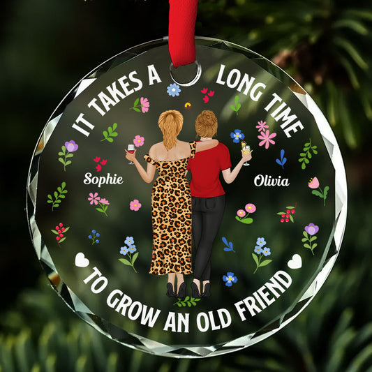 Timeless Friendship - Personalized Custom Glass Ornament