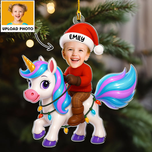 Unicorn Christmas - Personalized Custom Acrylic Ornament