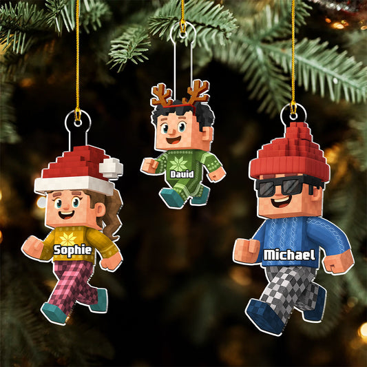Kid Walking Voxel - Personalized Custom Acrylic Ornament
