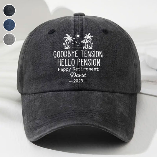 No Alarm Clocks Anymore - Personalized Custom Vintage Washed Denim Cap