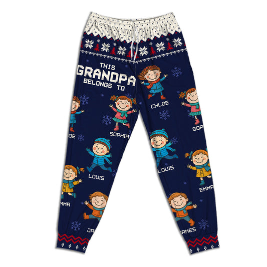 This Grandpa Belongs To - Personalized Custom Pajama Pants