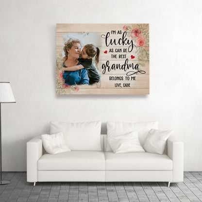 The Best Grandma - Personalized Custom Photo Canvas - Blithe Hub