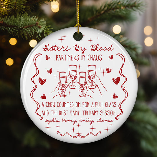 The Boozy Sisterhood - Personalized Custom Ceramic Ornament