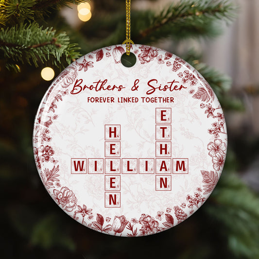 Family Ties Never Fade - Personalized Custom Ceramic Ornament