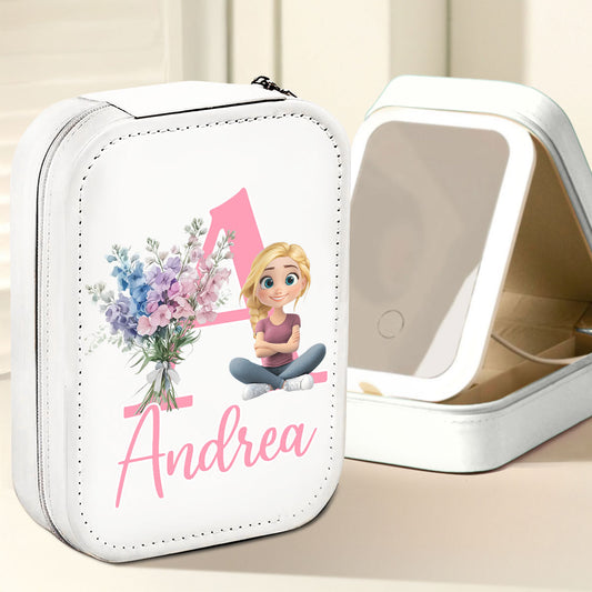 Bloomed With Love - Personalized Custom Jewelry Box With LED Mirror