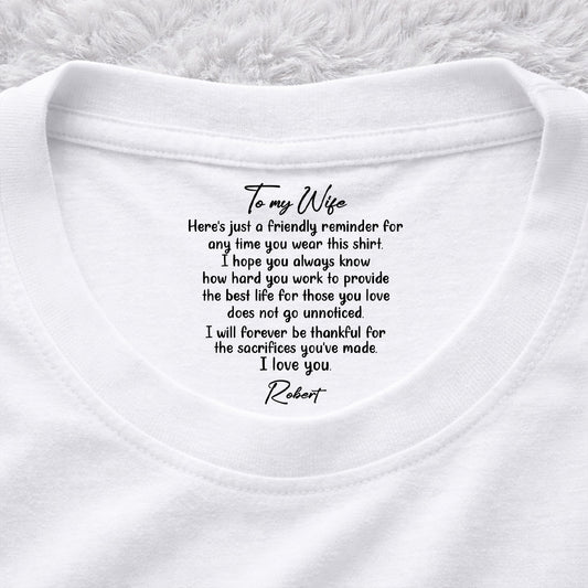 My Forever Love - Personalized Custom Inside Neck Print T-Shirt
