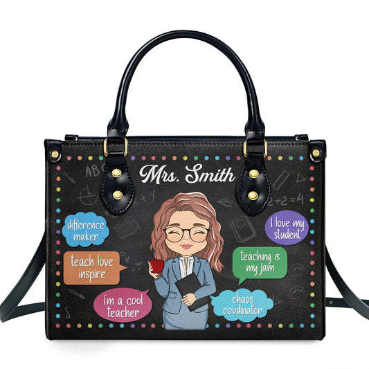 Teaching Is My Jam - Personalized Custom Leather Bag