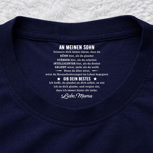 Gib Dein Bestes - Personalisiertes T-Shirt mit Innenhalsdruck