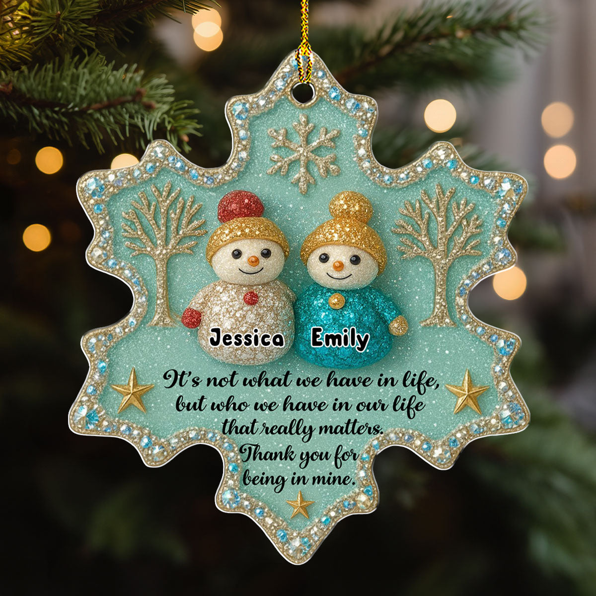 Friendship - Personalized Custom Acrylic Ornament – Wrappiness Gifts