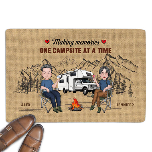 One Campsite At A Time  - Personalized Custom Doormat