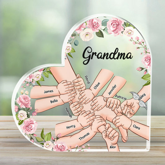 Holding Hand With Grandkids - Personalized Custom Acrylic Plaque
