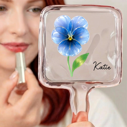 Bloom In Mirror - Personalized Custom Handheld Mirror
