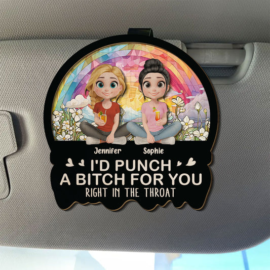 Right In The Throat For You Bestie Sister - Personalized Car Visor