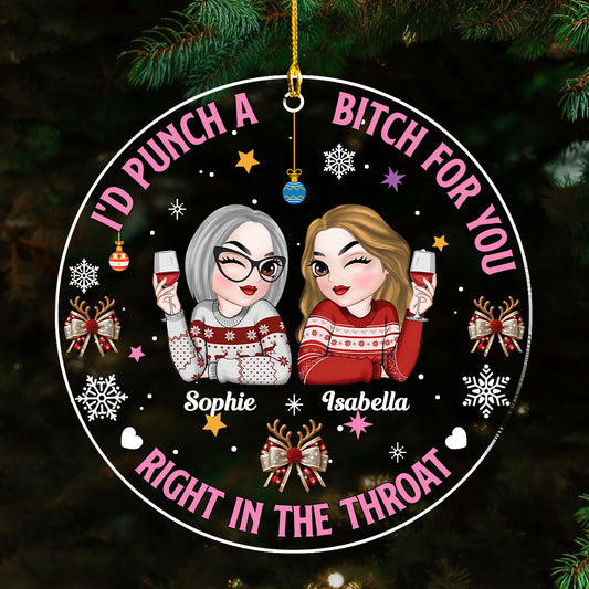 Punch Bitch For You Besties - Personalized Custom Acrylic Ornament