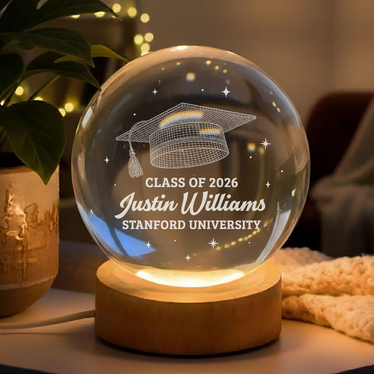 Class Of Graduation - Personalized Custom Crystal Globe Lamp