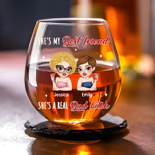 She Is A Queen No Doubt - Personalized Custom Wine Glass
