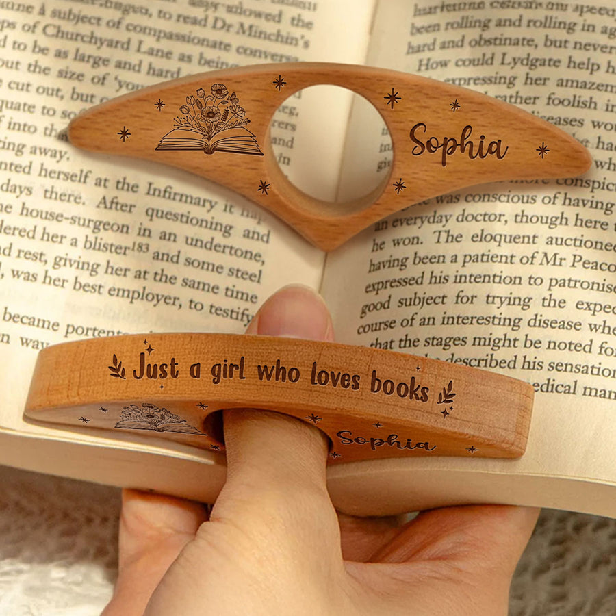Custom Gift for Book Lover Wife, Anniversary & Birthday • Just One More Page - Personalized Book Page Holder
