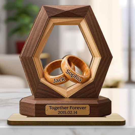 Infinity Love - Personalized Custom 2-Layer Wood Plaque With Flat Base