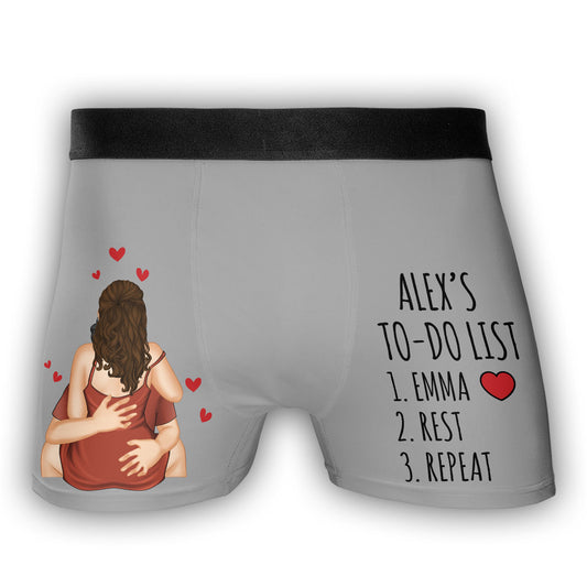 Love Rest Repeat Every Day - Personalized Photo Men's Boxer Briefs