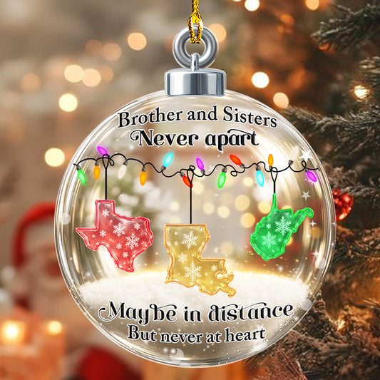 Brothers And Sisters Never Apart - Personalized Custom Acrylic Ornament
