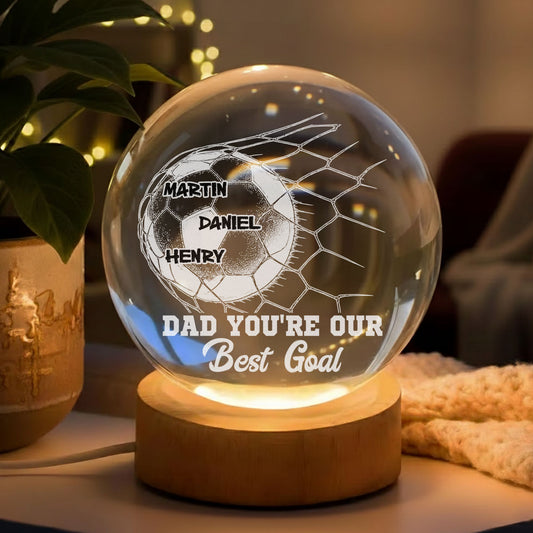 I Scored The Best Dad - Personalized Custom Crystal Globe Lamp