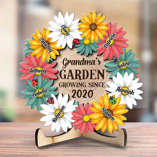Garden Of Grandma Growing Since - Personalized Wooden Plaque