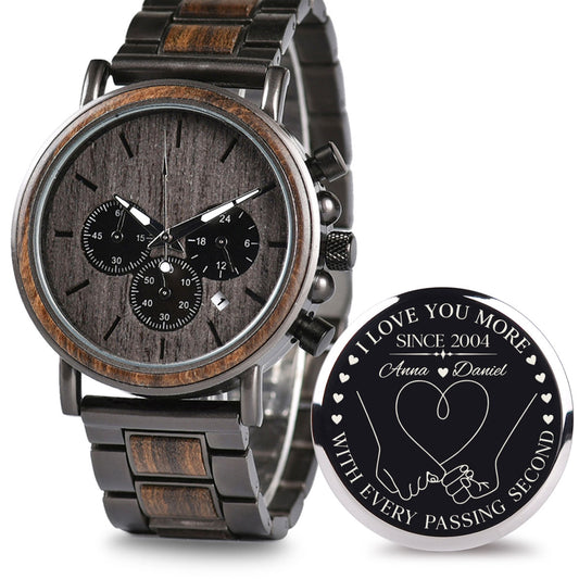 I Love You More - Personalized Engraved Wooden Watches GQ026
