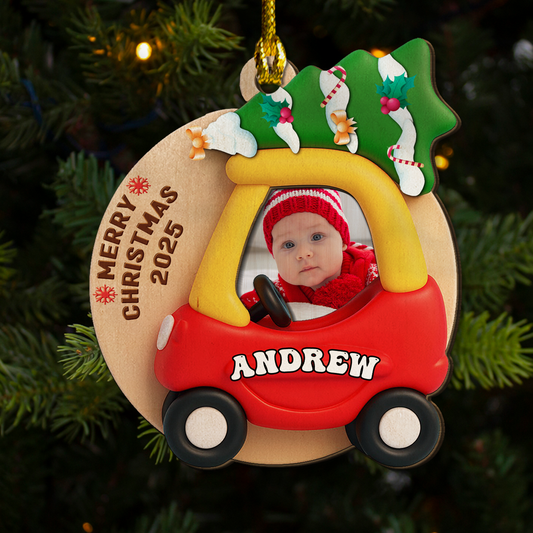 Little Car Memories - Personalized Custom 2-layered Wood Ornament