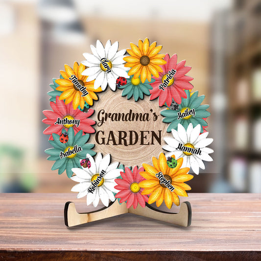 Garden Of Grandma - Personalized Wooden Plaque