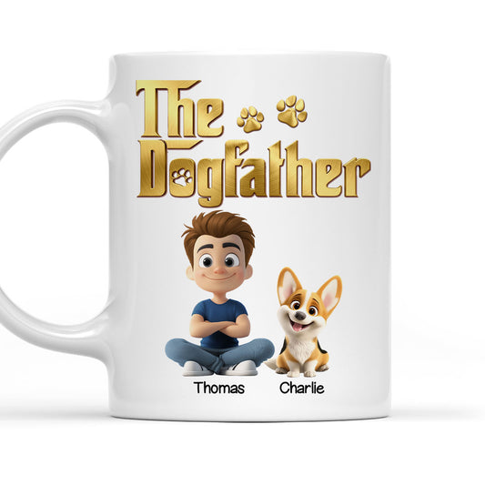 Metal Gold Dog Dad - Personalized Custom 3D Effect Coffee Mug