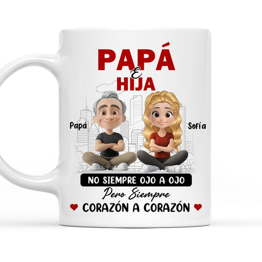 Papá Y Hija Comparten Amor - Taza Personalizada de Café