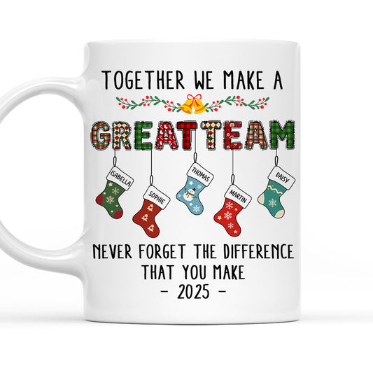 Teamwork Makes The Dream Work - Personalized Custom Coffee Mug