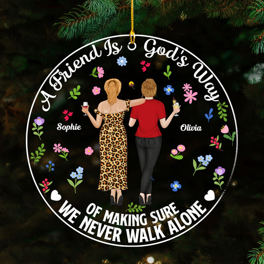 A Friend Is God Is Way - Personalized Custom Acrylic Ornament