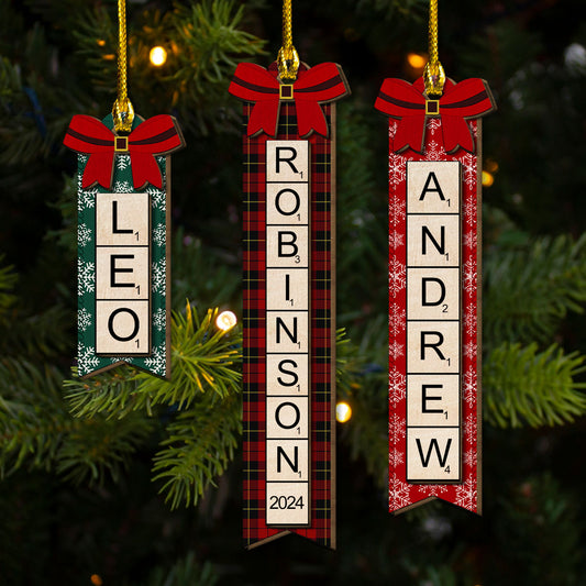 Christmas Scrabble - Personalized Custom Freeshape 2-Layered Wood Ornament